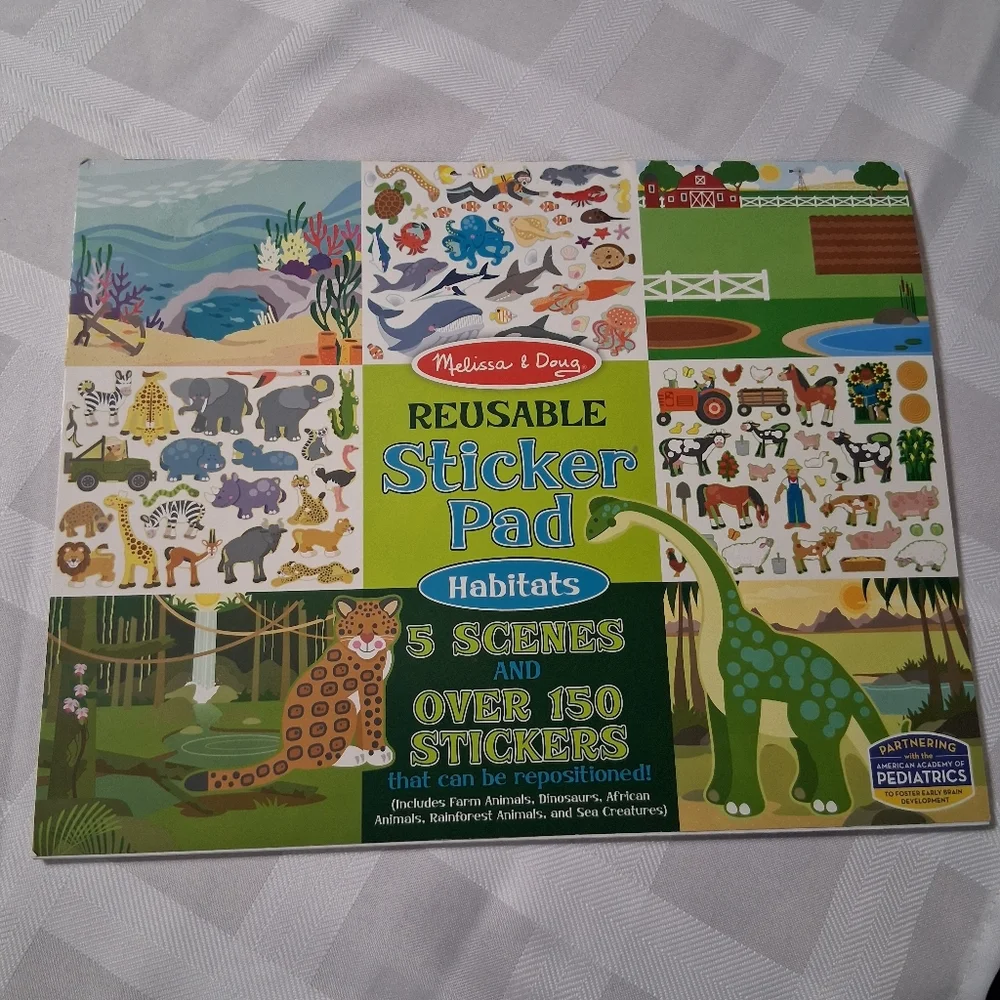 Melissa & Doug Reusable Sticker Pad - Green and Blue